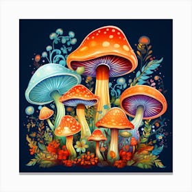 Colorful Mushrooms 9 Canvas Print