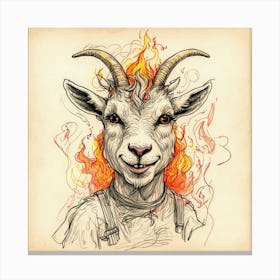 Goat On Fire 10 Canvas Print