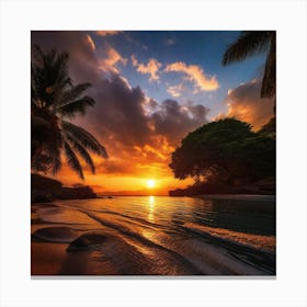 Sunset At The Beach 149 Canvas Print