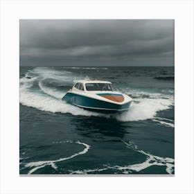 Speed Boat In The Ocean 2 Canvas Print
