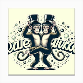 Monkeys Dancing Canvas Print