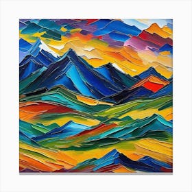 Abstract Mountain Landscape Painting 1 Canvas Print