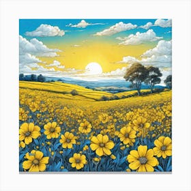 Sunflower Field Canvas Print