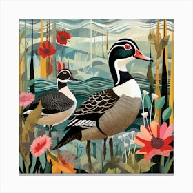 Bird In Nature Wood Duck 1 Canvas Print