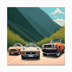 Trio Of Cars Canvas Print