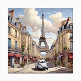 Paris Street Scene 1 Canvas Print