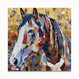 Patchwork Quilted Clydesdale Horse 2 Canvas Print