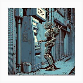 Robot At The ATM Canvas Print
