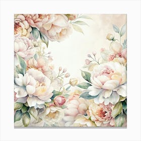 Watercolor Floral Frame 2 Canvas Print