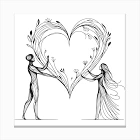 Creative Love And Relationship Illustration 20 Canvas Print