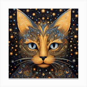 Cat With Starry Eyes Canvas Print