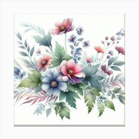 Watercolor Flowers 5 Canvas Print