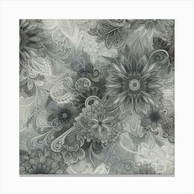 Black And White Paisley 1 Canvas Print