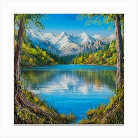 Lake In The Mountains 18 Canvas Print