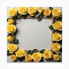 Yellow Roses Frame 3 Canvas Print