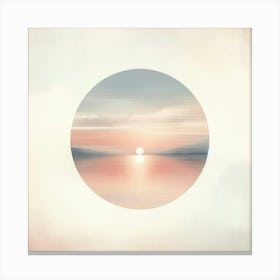 Sunset In A Circle Art Canvas Print