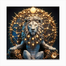 Lion In The Throne 3 Canvas Print