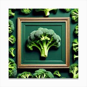 Broccoli In A Frame 5 Canvas Print