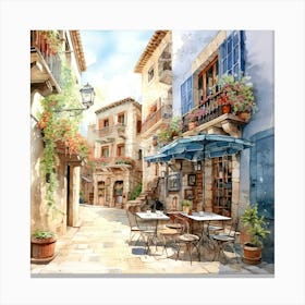 Spain Cafe Street Canvas Print