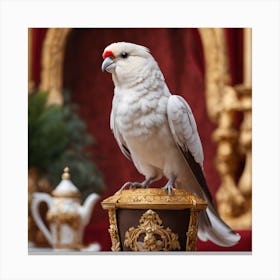 Cockatoo On A Gold Plate Canvas Print