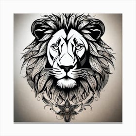 Lion Head Tattoo 8 Canvas Print