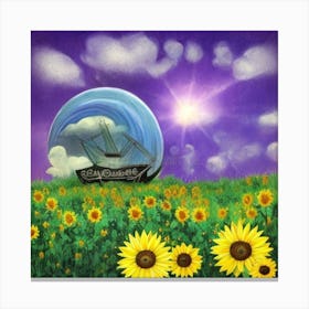 Farm Garden With Sunflowers Art Print 1 Canvas Print