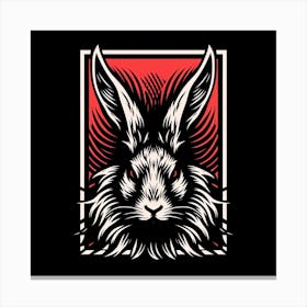 Rabbit Head Illustration Canvas Print