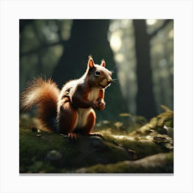 Red Squirrel In The Forest 58 Canvas Print