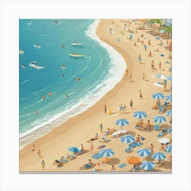 Beach Scene - Beach Stock Videos & Royalty-Free Footage 1 Canvas Print