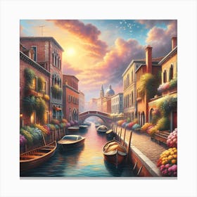 Venice At Sunset 1 Canvas Print