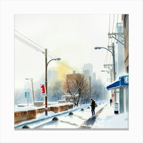 City In Winter 1 Toile