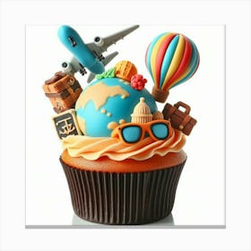 Travel Cupcake Canvas Print