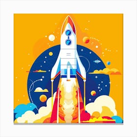 Space Rocket Canvas Print