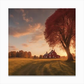 Sunset In Sweden Canvas Print