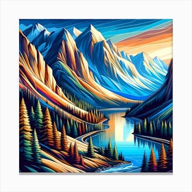 Mountain Landscape Painting 8 Canvas Print