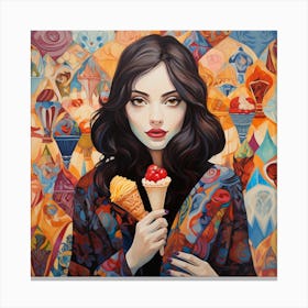 Ice Cream Girl Canvas Print