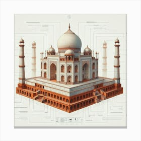 Taj Mahal cross-section V1 Canvas Print