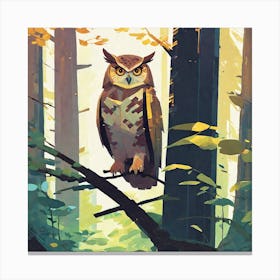 Owl In The Woods 15 Canvas Print