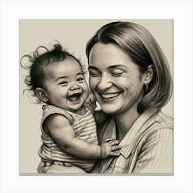 Portrait Of A Mother And Child Canvas Print