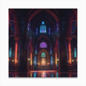 Cathedral At Night 3 Canvas Print