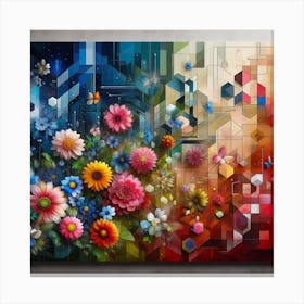 Abstract Flowers 2 Canvas Print