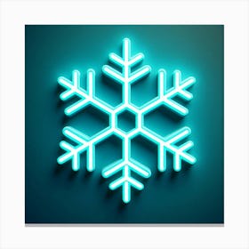 Snowflake Neon Sign 1 Canvas Print