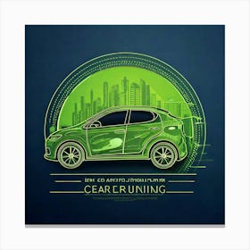 Firefly Car, Illustration, Background, Logo, Poster, Icons, Electric, Charging, Pollution, Vehicle, (2) Canvas Print