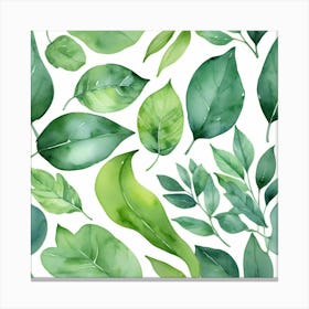 Illustrative Albedo Watercolor Green Leaves Art 0 Canvas Print