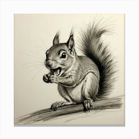 Squirrel Drawing 2 Canvas Print