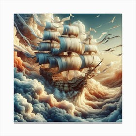 Ship In The Clouds 2 Canvas Print