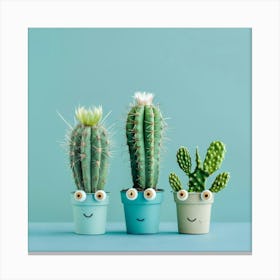 Cactus With Eyes Canvas Print