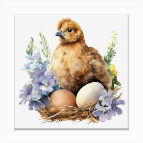 Chick In A Nest Canvas Print