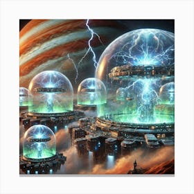 A Stunning Sci Fi Depiction Of Storm Resistant Ene Canvas Print