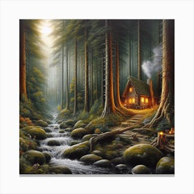 Cabin In The Woods 2 Canvas Print